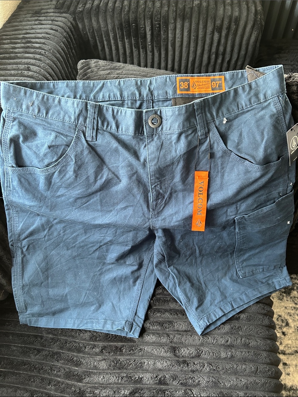 Volcom Men's Blue Cargo Shorts with Utility Pockets